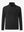 3D front view of midweight warm stretchy quarter zip pullover in black, simple and sleek look.