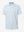 3D view of white blue florals stretch printed collarless henley golf shirts.