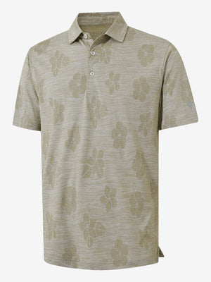 3D rendering of kakhi flower breathable jacquard pattern 3-button golf polo