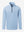Front 3D view of two tone pique cotton blend q-zip featuring a clean light blue finish