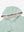 Close-up detail of hood structure, heather midlayer golf hoodies in light green heather