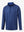 Heather Pinstripe Brushed Dry Fit Quarter Zip Pullover in marina blue geo, 3D front chest view with quarter zip design