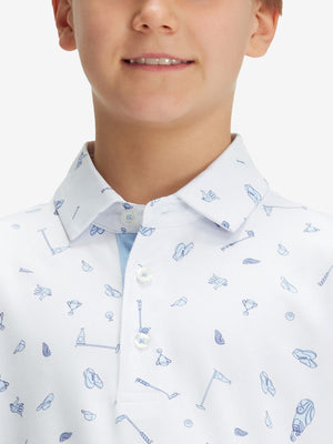 Youth Print Stretch Lightweight Polo Shirts