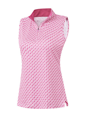 Women's Sleeveless Q-Zip Print Golf Shirts