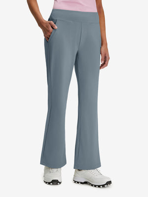 Pantalones de golf elásticos de cintura alta para mujer con bolsillos