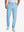 Lightweight flat front casual trousers in light blue, front lower-body view with a clean tailored fit.