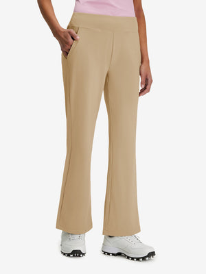 Pantalones de golf elásticos de cintura alta para mujer con bolsillos