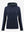 3D front view of women's lightweight hoodies pullover in navy, showing clean and sporty look.