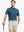 Full body front view of model wearing NAVY BLUE Your Favorite Jacquard Polo, holding a golf club