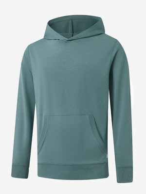 3D front view of the Athletic Golf Hoodie in Aqua Heather, designed for comfort and performance.
