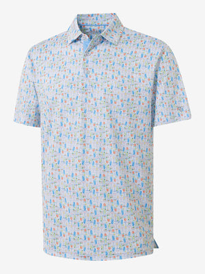 Polos estampados con cuello y elasticidad en 4 direcciones