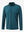 Front 3D view of Long sleeve pinstripe jersey polo in turquoise stripe with sharp stripe pattern