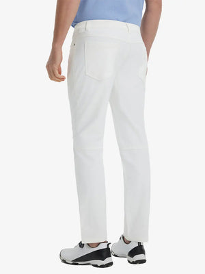 Back view of Stretch Plain Everyday Pants, tailored silhouette with clean lines – WHITE