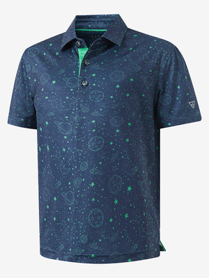 Youth Print Stretch Lightweight Polo Shirts