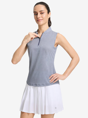 Women‘s Q-Zip Pin Striped Golf Shirts