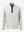 3D front view of the mock neck quarter button golf pullover in silver gray, sleek and modern design.