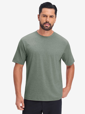 Moisture Wicking Heather Round Neck Athletic T-Shirts
