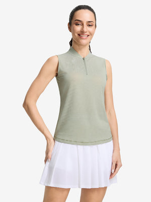 Women‘s Q-Zip Pin Striped Golf Shirts