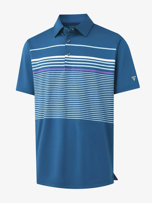 3D mockup showcasing COBALT BLUE1 Chest Print Polo Shirts