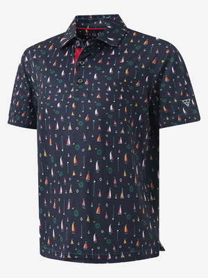 Youth Print Stretch Lightweight Polo Shirts