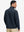 Back view of winter thermal outdoor water resistant fleece jacket showing smooth fleece texture in navy