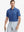 MAELREG Men's Performance Jersey Print Polo in Blue Molecular Structure – front half-body with golf pose