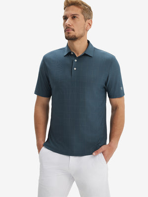 Performance Reflective Checked Collar Golf Shirt