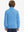 Model in kids soft lightweight fleece lined jacket in sky blue, showing back half-body view.