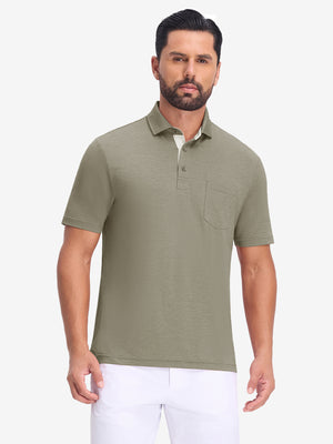 Performance Heather Contrast Collar Polo Shirts