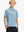 Front half-body shot of boy model in BLUE TRIATHLON Performance Print Boys Golf Polo, ready to play