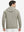 Back upper view of model in warm fleece golf hoodies pullover  dust beige.