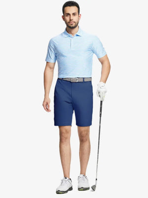 Full-body pose in Cobalt shorts – relaxed fit, 9 Inch inseam