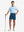 Full-body shot of model holding golf club, styled with Blue Indigo Quick Dry Casual Shorts.