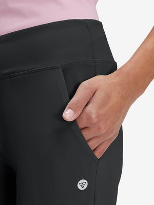 Pantalones de golf elásticos de cintura alta para mujer con bolsillos