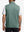 Back upper body shot of model wearing dark green melange lightweight sleeveless quarter zip golf vest