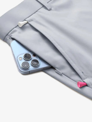 Close-up of iPhone in pocket – Glacier Grey 7 Inch golf shorts by MAELREG