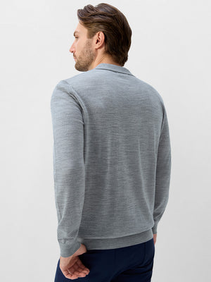 Long Sleeve Pure Merino Wool Knit Soft Polo Shirts