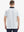 Back half-body view of model in WHITE NAV CLUE Performance Quick Dry Print Golf Polo.