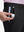 Detail view of front pocket on black breathable casual slacks with 4 pockets