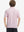 Back upper body of model in trendy boys stripe polo shirts, showing silhouette and light pink stripe tone