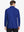 Back half-body view of model wearing KLEIN BLUE Long Sleeve Solid Jersey Polo