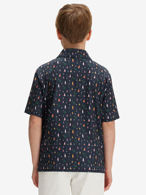Youth Print Stretch Lightweight Polo Shirts