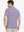 Back half-body view of Purple White Yarn Dyed Stripe Polo