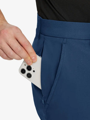 BLUE INDIGO Water Resistant Everyday Pants detail shot of iPhone in side pocket