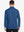 Back view of the blue long sleeve pique polo, emphasizing its vibrant color and sleek design.