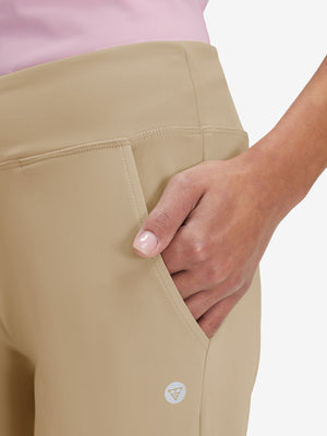 Pantalones de golf elásticos de cintura alta para mujer con bolsillos