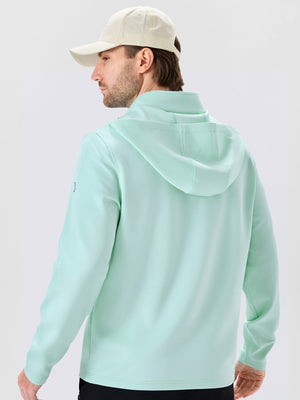 Pin-Stripe Quarter Zip with Hood