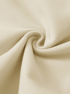 Close-up of the fabric of women's stretch fleece lined water resistant joggers in light khaki, highlighting the fleece lining.