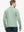 Back half-body view of model in Pinstripe Quarter Zip Pullover, showing back detail – BERYL GREEN MELANGE
