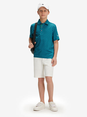 Youth Print Stretch Lightweight Polo Shirts